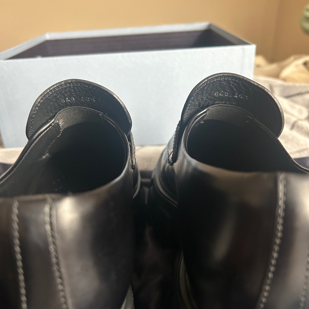 Prada Brushed Leather Monolith Loafers - Picture 6 of 12